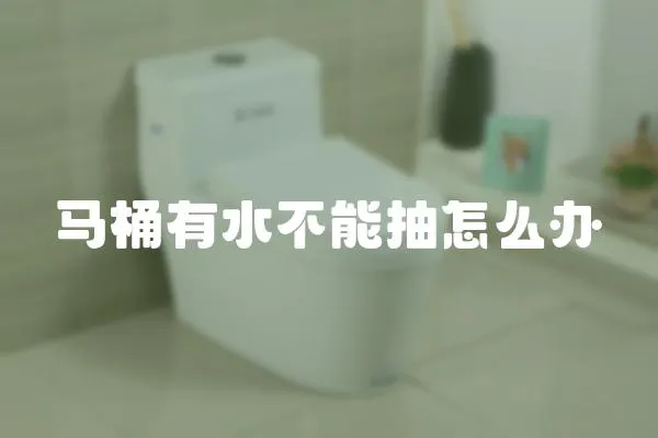 馬桶有水不能抽怎么辦