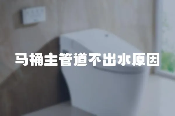 馬桶主管道不出水原因