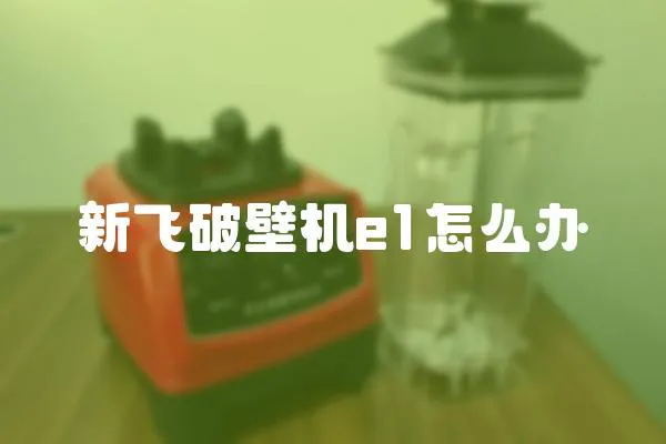 新飛破壁機e1怎么辦