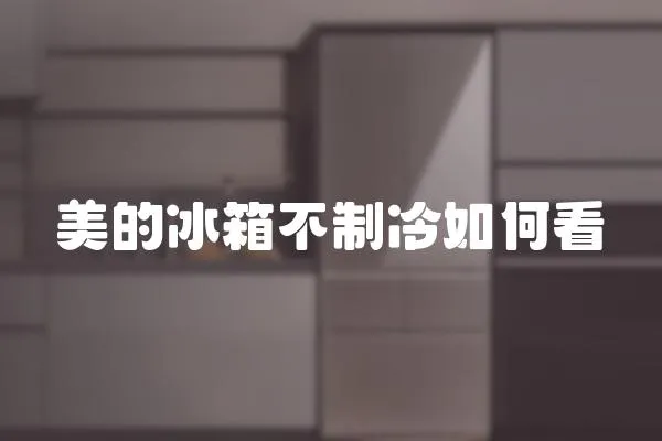 美的冰箱不制冷如何看