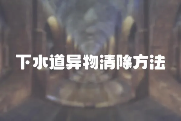下水道異物清除方法
