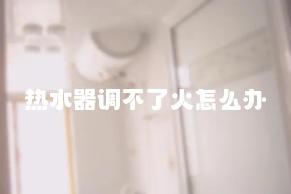 熱水器調不了火怎么辦