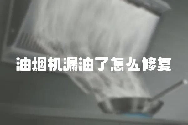 油煙機漏油了怎么修復