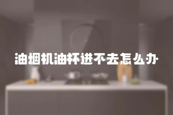 油煙機油杯進不去怎么辦