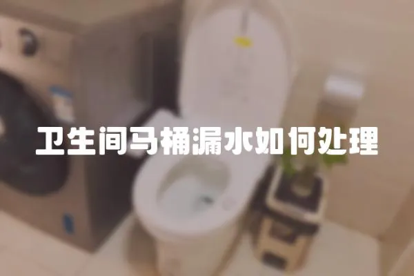 衛(wèi)生間馬桶漏水如何處理