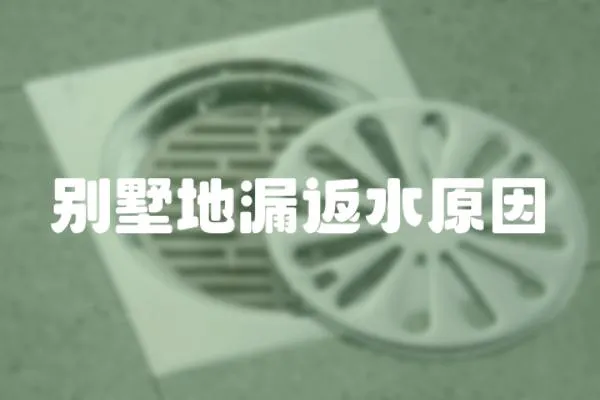 別墅地漏返水原因