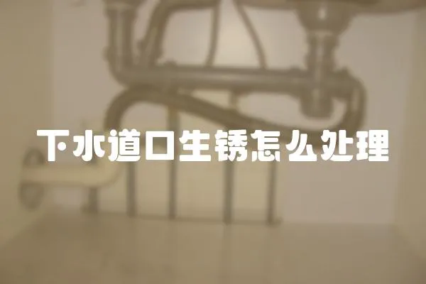 下水道口生銹怎么處理