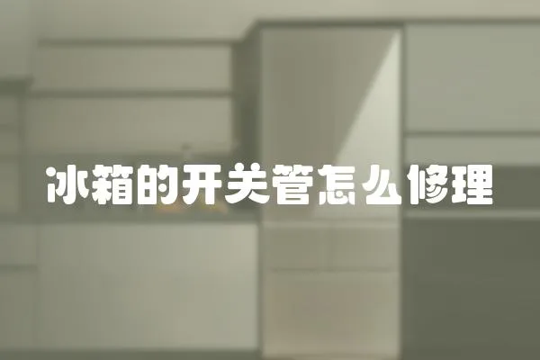 冰箱的開關(guān)管怎么修理