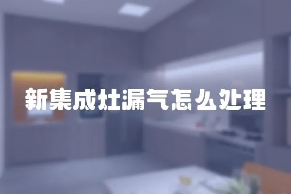 新集成灶漏氣怎么處理