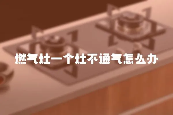 燃?xì)庠钜粋€灶不通氣怎么辦