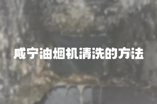 咸寧油煙機(jī)清洗的方法