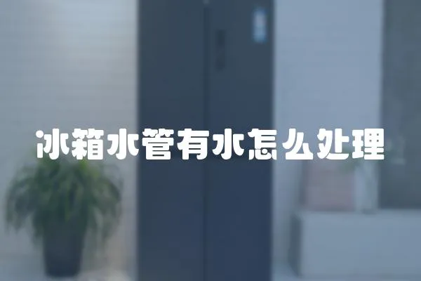 冰箱水管有水怎么處理