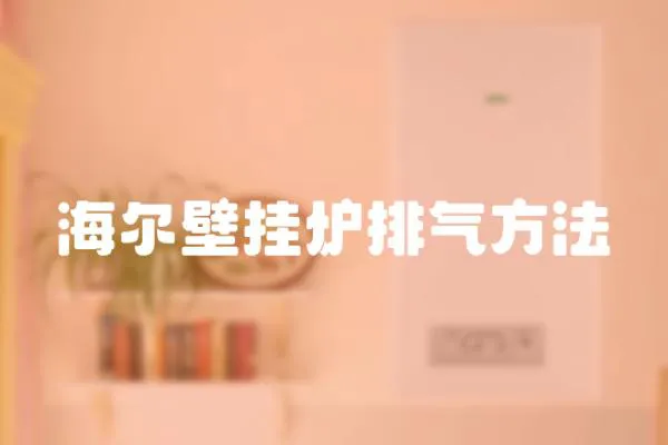 海爾壁掛爐排氣方法
