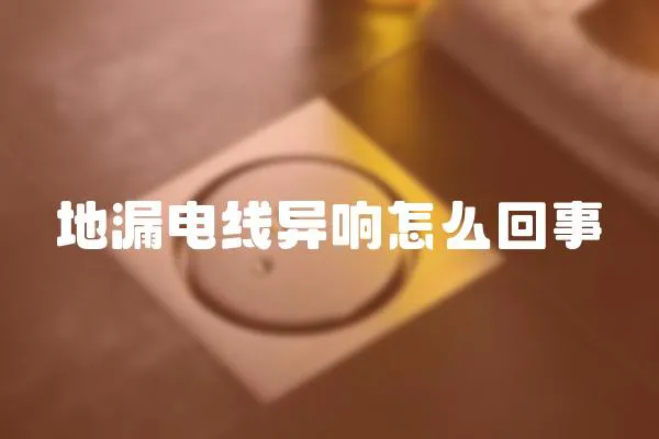 地漏電線異響怎么回事