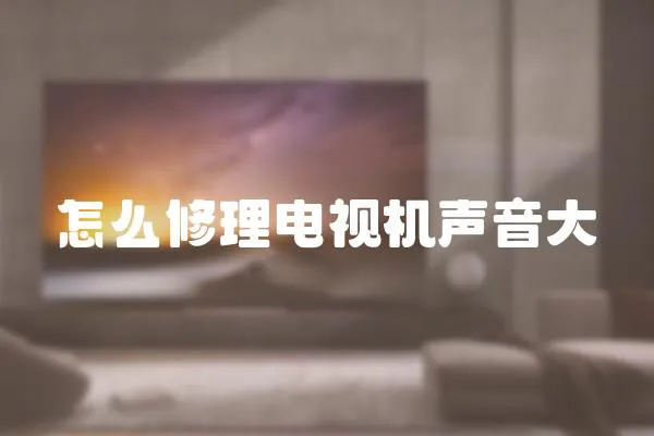 怎么修理電視機聲音大