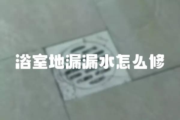 浴室地漏漏水怎么修