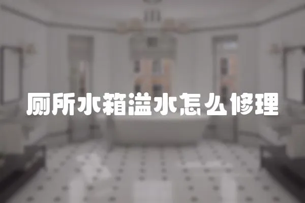 廁所水箱溢水怎么修理