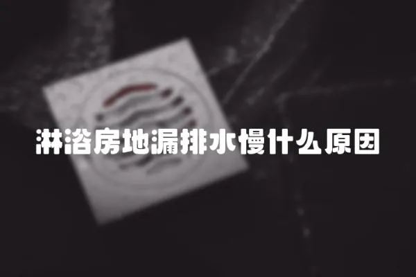 淋浴房地漏排水慢什么原因