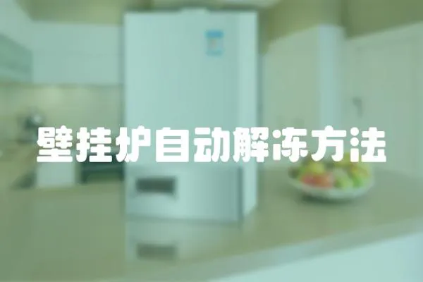 壁掛爐自動解凍方法