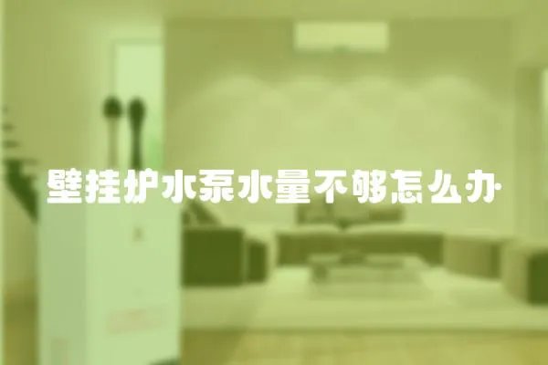 壁掛爐水泵水量不夠怎么辦