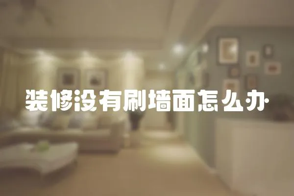 裝修沒有刷墻面怎么辦