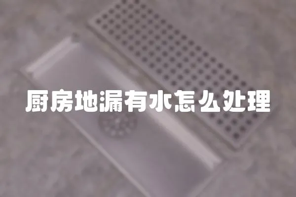 廚房地漏有水怎么處理