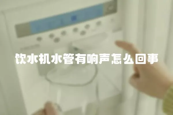 飲水機(jī)水管有響聲怎么回事