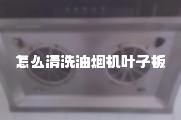 怎么清洗油煙機葉子板