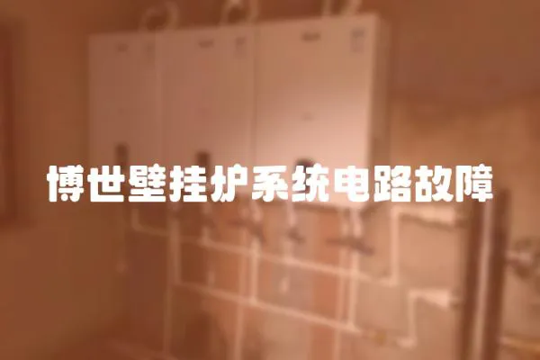 博世壁掛爐系統電路故障