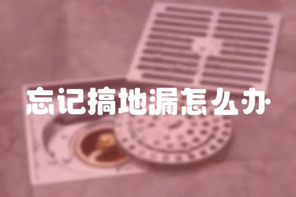 忘記搞地漏怎么辦