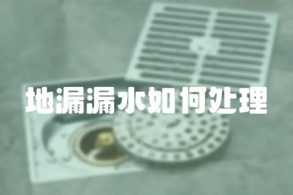 地漏漏水如何處理