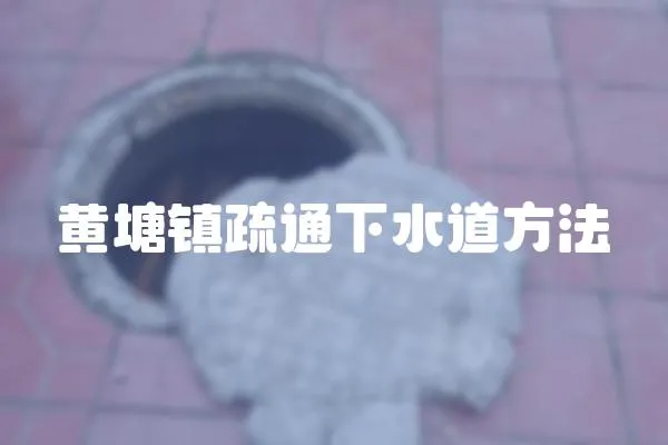 黃塘鎮疏通下水道方法