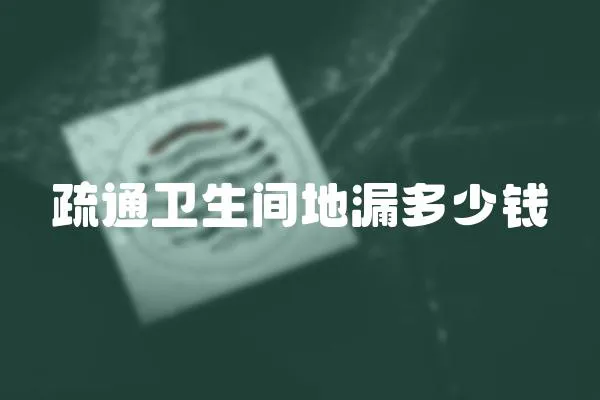 疏通衛(wèi)生間地漏多少錢