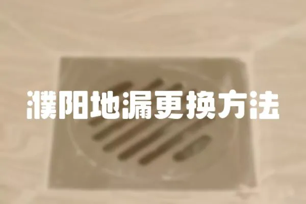 濮陽地漏更換方法