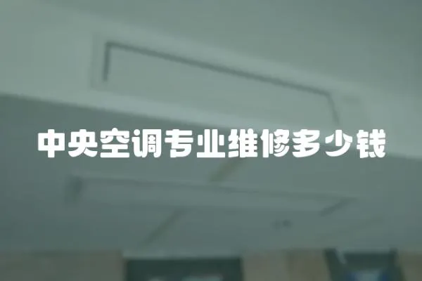 中央空調專業維修多少錢