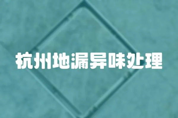 杭州地漏異味處理