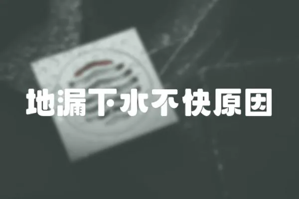 地漏下水不快原因