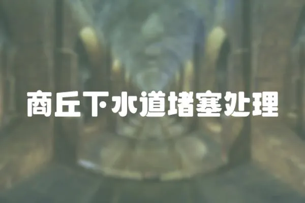 商丘下水道堵塞處理