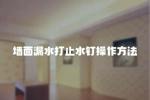 墻面漏水打止水釘操作方法