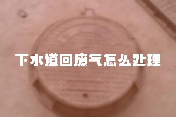 下水道回廢氣怎么處理