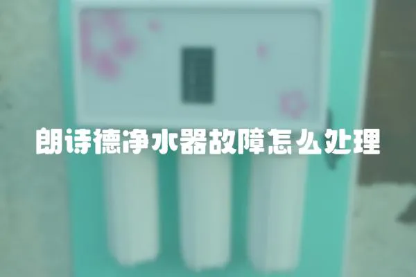 朗詩德凈水器故障怎么處理