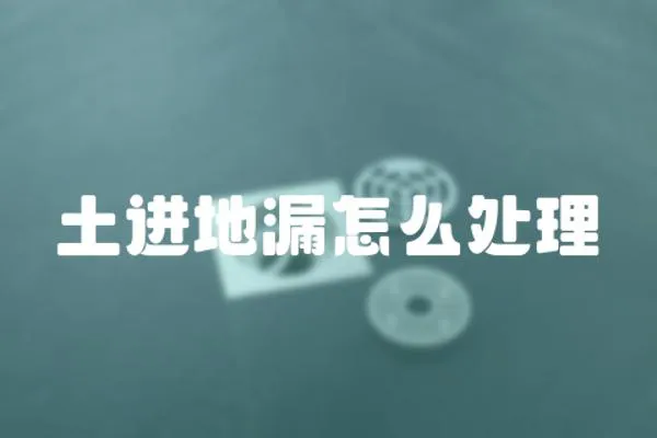 土進地漏怎么處理