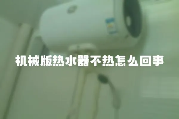 機械版熱水器不熱怎么回事
