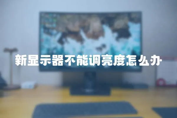 新顯示器不能調(diào)亮度怎么辦