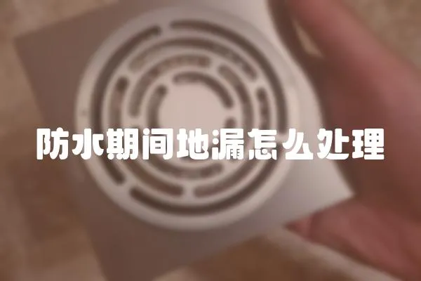 防水期間地漏怎么處理