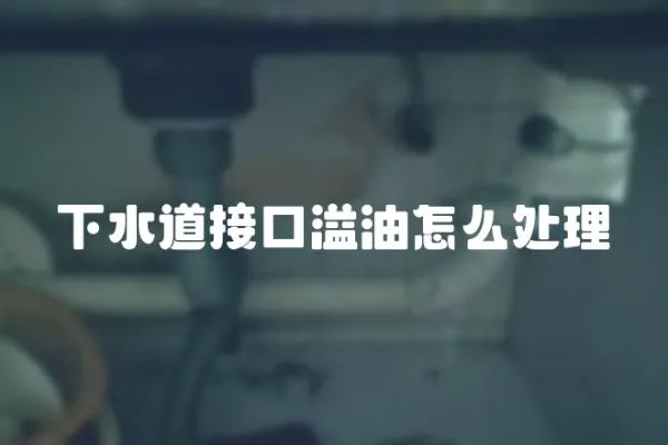 下水道接口溢油怎么處理