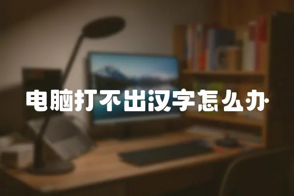 電腦打不出漢字怎么辦