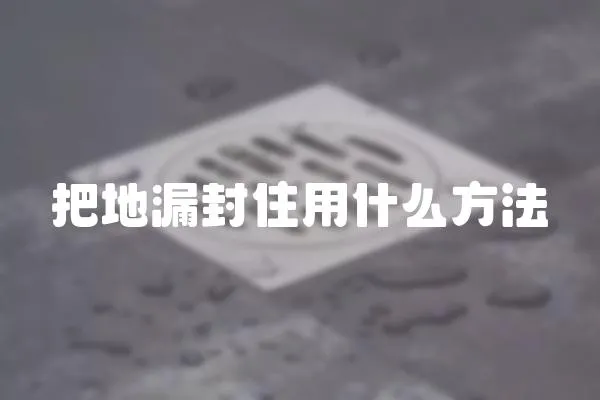 把地漏封住用什么方法