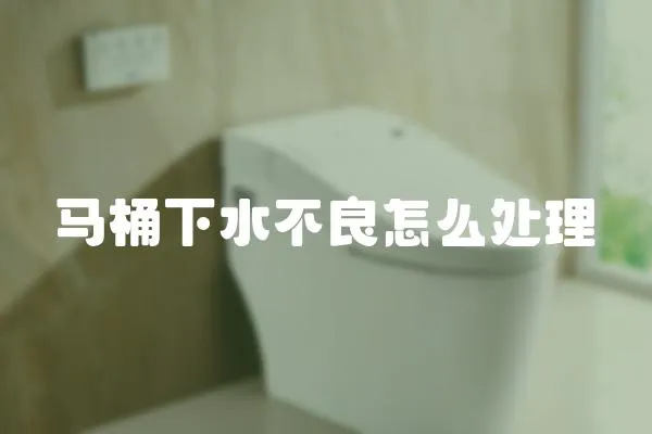 馬桶下水不良怎么處理