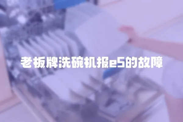 老板牌洗碗機報e5的故障